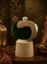Emerald green velvet crystal fringe clutch with gold crystal wrap and top clasp